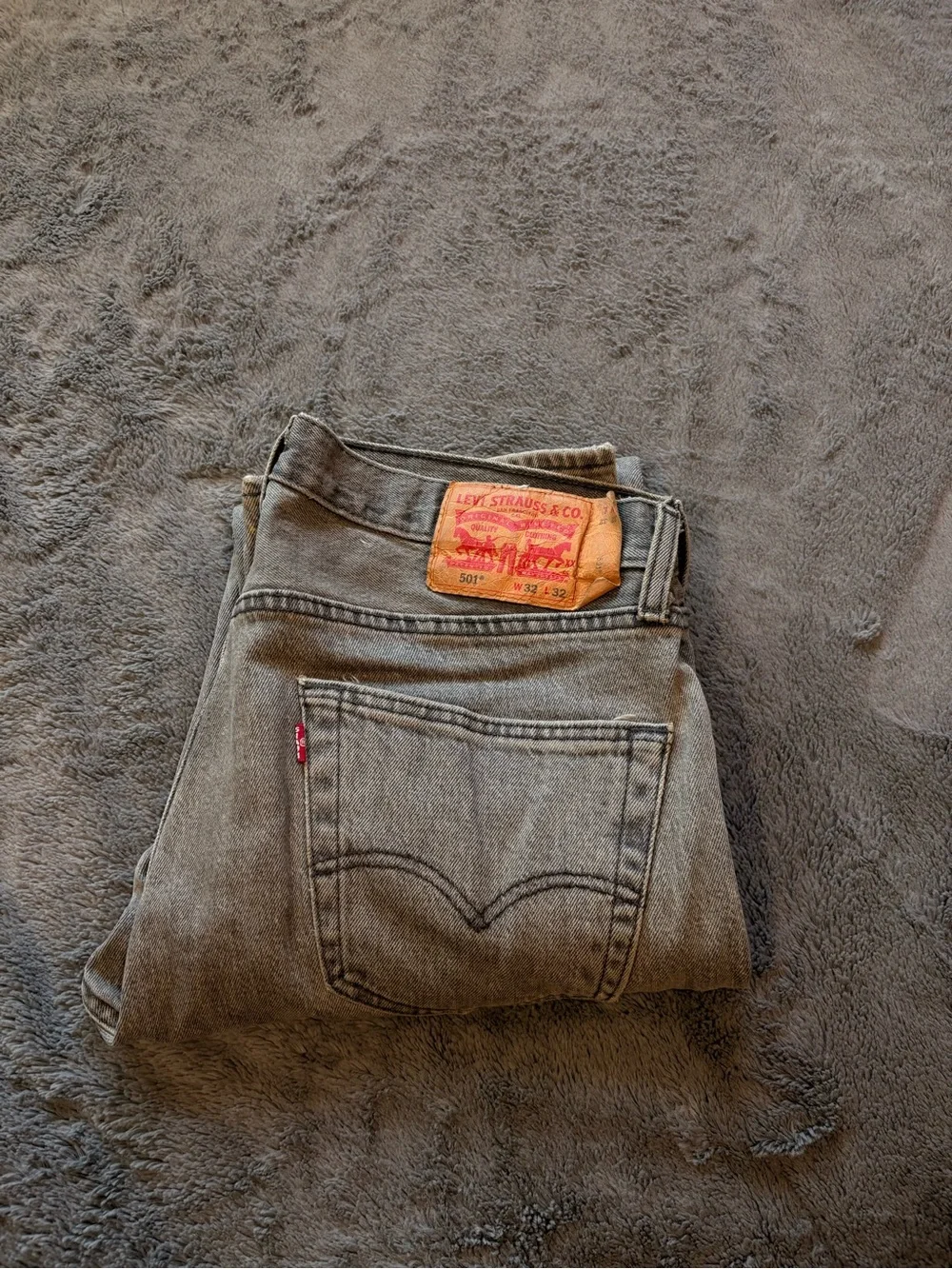501 Levi's Men's Grey Straight-Leg Jeans